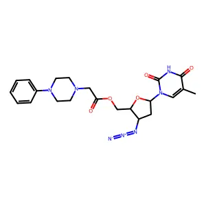 5'-(4-Phenylpiperazine-1-acetyl)-3'-azido-3'-deoxythymidine structure