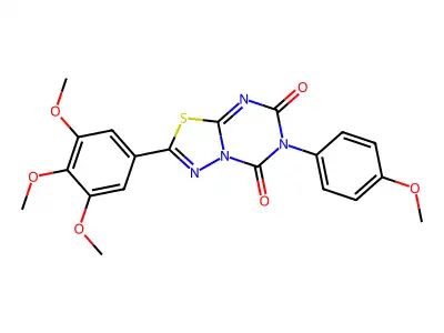 5H-(1,3,4)Thiadiazolo(3,2-a)(1,3,5)triazine-5,7(6H)-dione, 6-(4-methoxyphenyl)-2-(3,4,5-trimethoxyphenyl)- structure