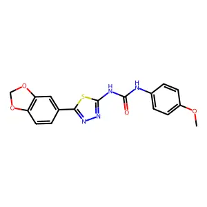 1-[5-(1,3-Benzodioxol-5-yl)-1,3,4-thiadiazol-2-yl]-3-(4-methoxyphenyl)urea structure