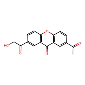 2-Hydroxyacetyl-7-acetyl-xanthone structure