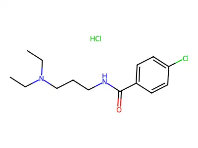 Benzamide, 4-chloro-N-(3-(diethylamino)propyl)-, monohydrochloride structure