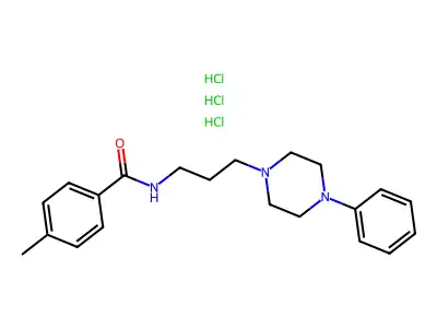 Benzamide, 4-methyl-N-(3-(4-phenyl-1-piperazinyl)propyl)-, trihydrochloride structure