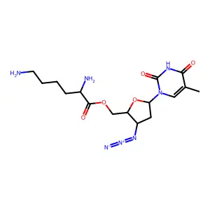 L-Lysine, 5'-ester with 3'-azido-3'-deoxythymidine structure