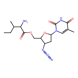 5'-Isoleucyl 3'-azido-3'-deoxythymidine structure