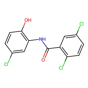 2,5-dichloro-N-(5-chloro-2-hydroxyphenyl)benzamide structure