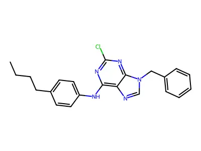 9H-Purin-6-amine, N-(4-butylphenyl)-2-chloro-9-(phenylmethyl)- structure