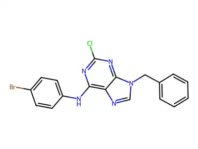 9H-Purin-6-amine, N-(4-bromophenyl)-2-chloro-9-(phenylmethyl)- structure