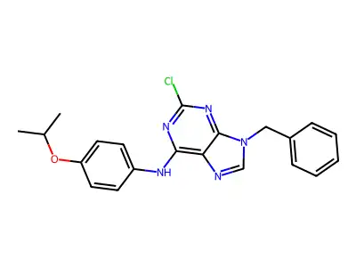9H-Purin-6-amine, 2-chloro-N-(4-(1-methylethoxy)phenyl)-9-(phenylmethyl)- structure