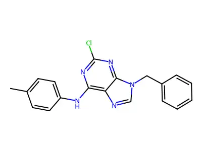 9H-Purin-6-amine, 2-chloro-N-(4-methylphenyl)-9-(phenylmethyl)- structure