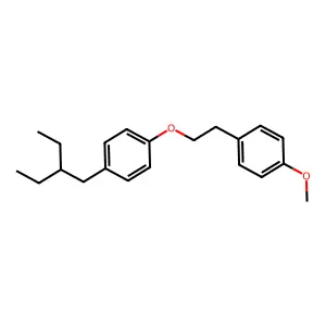 Benzene, 1-(2-ethylbutyl)-4-(2-(4-methoxyphenyl)ethoxy)- structure