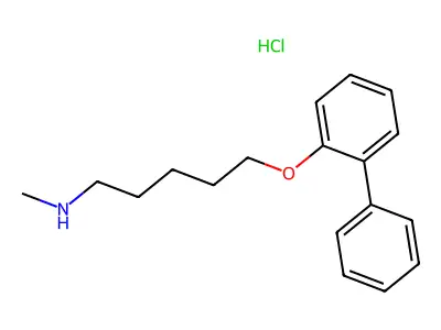 1-Pentanamine, 5-((1,1'-biphenyl)-2-yloxy)-N-methyl-, hydrochloride structure