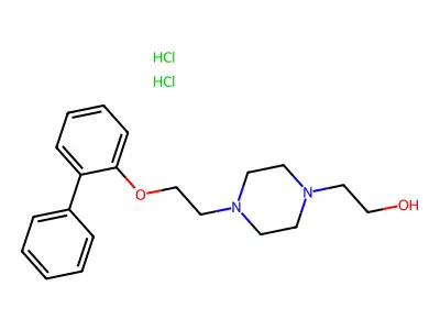 1-Piperazineethanol, 4-(2-((1,1'-biphenyl)-2-yloxy)ethyl)-, dihydrochloride structure