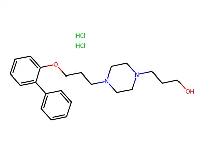 1-Piperazinepropanol, 4-(3-((1,1'-biphenyl)-2-yloxy)propyl)-, dihydrochloride structure