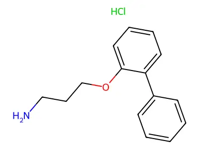 1-Propanamine, 3-((1,1'-biphenyl)-2-yloxy)-, hydrochloride structure