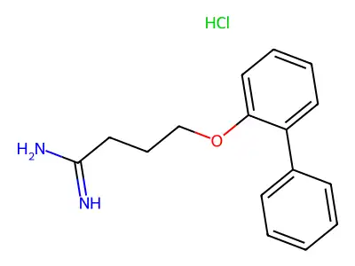 Butanimidamide, 4-((1,1'-biphenyl)-2-yloxy)-, monohydrochloride structure
