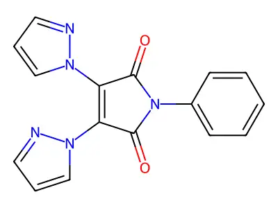1-Phenyl-3,4-bis(1H-pyrazol-1-yl)-2,5-dihydro-1H-pyrrole-2,5-dione structure