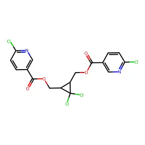 [(1R,3S)-2,2-dichloro-3-[(6-chloropyridine-3-carbonyl)oxymethyl]cyclopropyl]methyl 6-chloropyridine-3-carboxylate structure