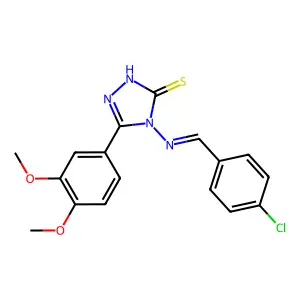 4-[[(4-Chlorophenyl)methylene]amino]-5-(3,4-dimethoxyphenyl)-2,4-dihydro-3H-1,2,4-triazole-3-thione structure