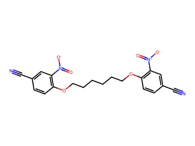 4,4'-[Hexane-1,6-diylbis(oxy)]bis(3-nitrobenzonitrile) structure