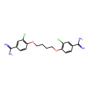 4,4'-(1,4-Butanediylbis(oxy))bis(3-chlorobenzencarboximidamide) structure