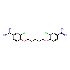 4,4'-(1,5-Pentanediylbis(oxy))bis(3-chlorobenzenecarboximidamide) structure