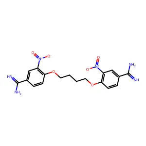 4,4'-(1,4-Butanediylbis(oxy))bis(3-nitrobenzenecarboximidamide) structure