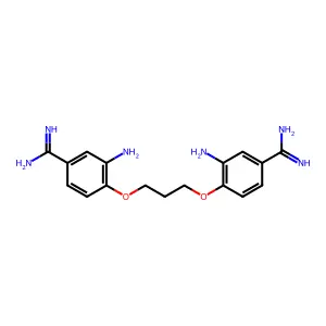 3-Amino-4-[3-(2-amino-4-carbamimidoylphenoxy)propoxy]benzenecarboximidamide structure
