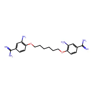 4,4'-(1,6-Hexanediylbis(oxy))bis(3-aminobenzenecarboximidamide) structure