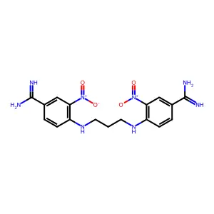 4,4'-(1,3-Propanediyldiimino)bis-(3-nitrobenzenecarboximidamide) structure