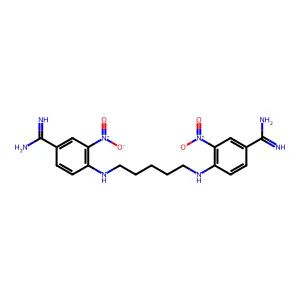 4,4'-(1,5-Pentanediyldiimino)bis-(3-nitrobenzenecarboximidamide) structure