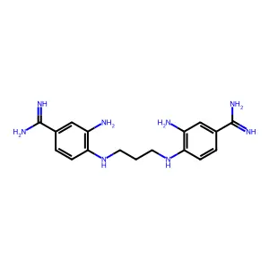 4,4'-(1,3-Propanediyldiimino)bis(3-aminobenzenecarboximidamide) structure