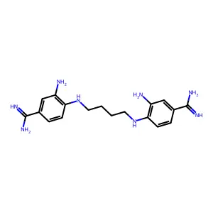 4,4'-(1,4-Butanediyldiimino)bis-(3-aminobenzenecarboximidamide) structure