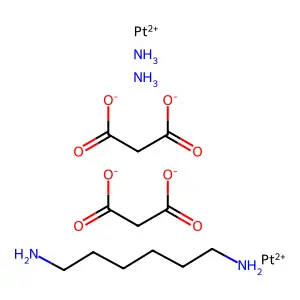 Platinum, diammine(mu-(1,6-hexanediamine-N:N'))bis(propanedioato(2-)-O,O')di- structure