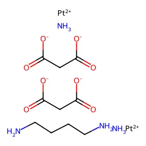 Platinum, diammine(mu-(1,4-butanediamine-N:N'))bis(propanedioato(2-)-O,O')di- structure