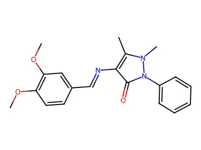 4-(3,4-Dimethoxybenzylideneamino)antipyrine structure