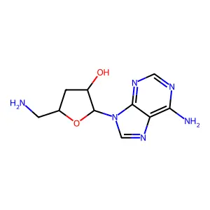 (2R,3R,5S)-5-(aminomethyl)-2-(6-aminopurin-9-yl)tetrahydrofuran-3-ol structure