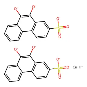 Copper;bis(2-sulfophenanthrene-9,10-diolate) structure