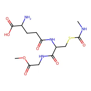 (2S)-2-amino-5-[[(2R)-1-[(2-methoxy-2-oxoethyl)amino]-3-(methylcarbamoylsulfanyl)-1-oxopropan-2-yl]amino]-5-oxopentanoic acid structure