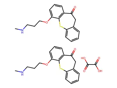 6-(3-Methylaminopropoxy)dibenzo(b,f)thiepin-10(11H)-one oxalate hydrate (2:1:1) structure