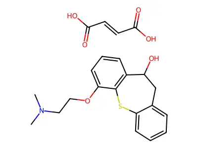 6-(2-Dimethylaminoethoxy)-10,11-dihydrodibenzo(b,f)thiepin-10-ol hydrogen maleate structure