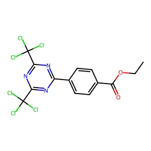 Ethyl 4-[4,6-bis(trichloromethyl)-1,3,5-triazin-2-yl]benzoate structure