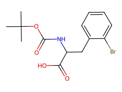 (2S)-3-(2-bromophenyl)-2-(((tert-butoxy)carbonyl)amino)propanoic acid structure