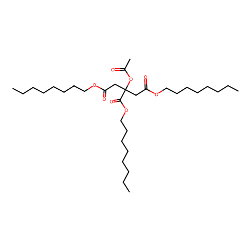 Trioctyl 2-acetyloxypropane-1,2,3-tricarboxylate structure