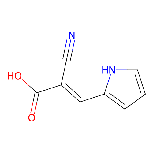 (E)-2-cyano-3-(1H-pyrrol-2-yl)prop-2-enoic acid structure