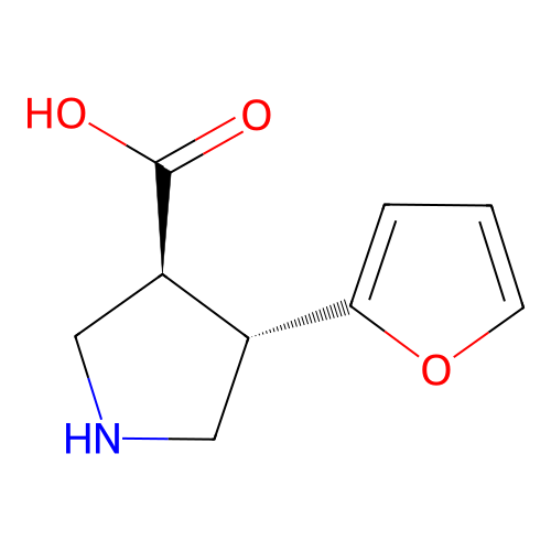 (3S,4S)-4-(furan-2-yl)pyrrolidine-3-carboxylic acid structure