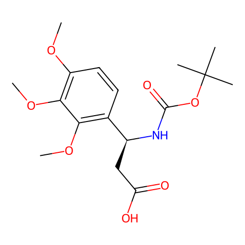 (S)-3-((tert-Butoxycarbonyl)amino)-3-(2,3,4-trimethoxyphenyl)propanoic acid structure