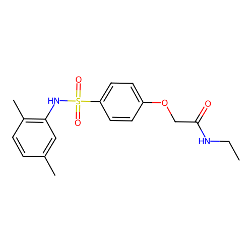 2-[4-[(2,5-dimethylphenyl)sulfamoyl]phenoxy]-N-ethylacetamide structure