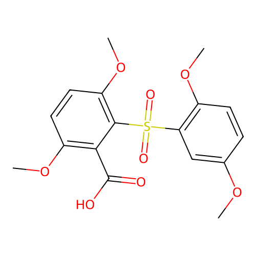2-[(2,5-Dimethoxyphenyl)sulfonyl]-3,6-dimethoxybenzoic acid structure