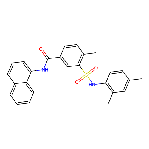 3-[(2,4-dimethylphenyl)sulfamoyl]-4-methyl-N-(naphthalen-1-yl)benzamide structure