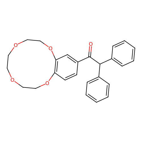 1-(2,3,5,6,8,9-hexahydro-1,4,7,10-benzotetraoxacyclododecin-12-yl)-2,2-diphenylethanone structure